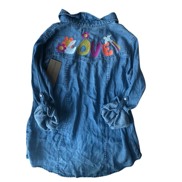 Billy T "Peace and Love" Denim Shirt NWT Medium - Picture 4 of 8